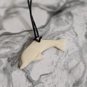 Whale Bone Dolphin Necklace - Hand Carved in NZ